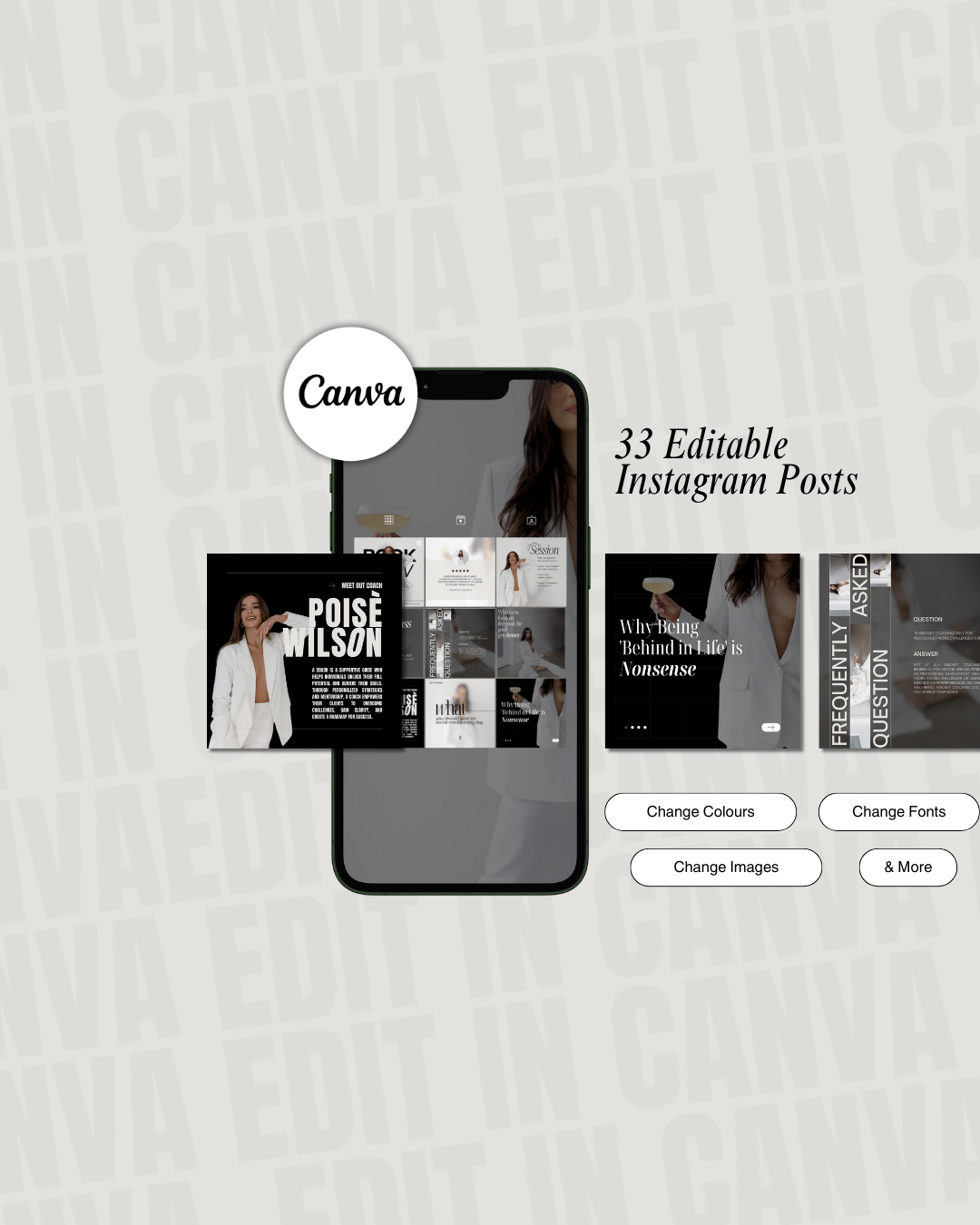 POISÈ CUSTOMISABLE CANVA SOCIAL TEMPLATES