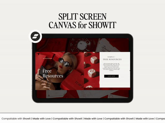 Showit Canvas Add-On, Split Screen Sticky Canvas for Showit– Plug-and-Play Section for Website Designers, Sticky Showit Template