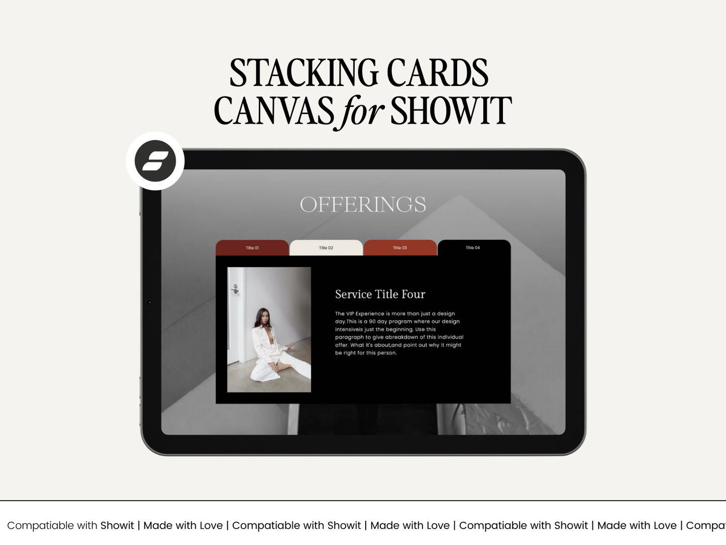 The Stacker Canvas for Showit – Scroll-Triggered Image Layout | Animated Showit Canvas | Plug-and-Play Section for Website Designers