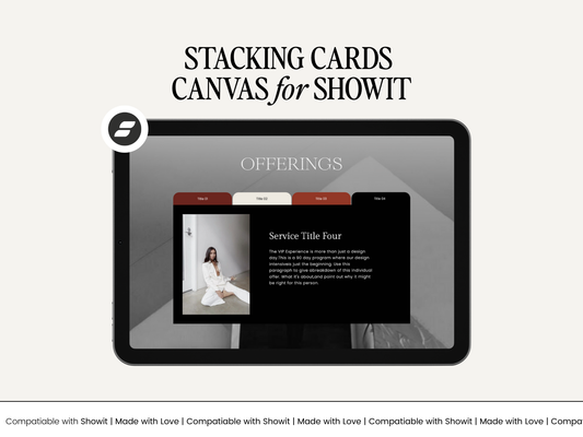 The Stacker Canvas for Showit – Scroll-Triggered Image Layout | Animated Showit Canvas | Plug-and-Play Section for Website Designers